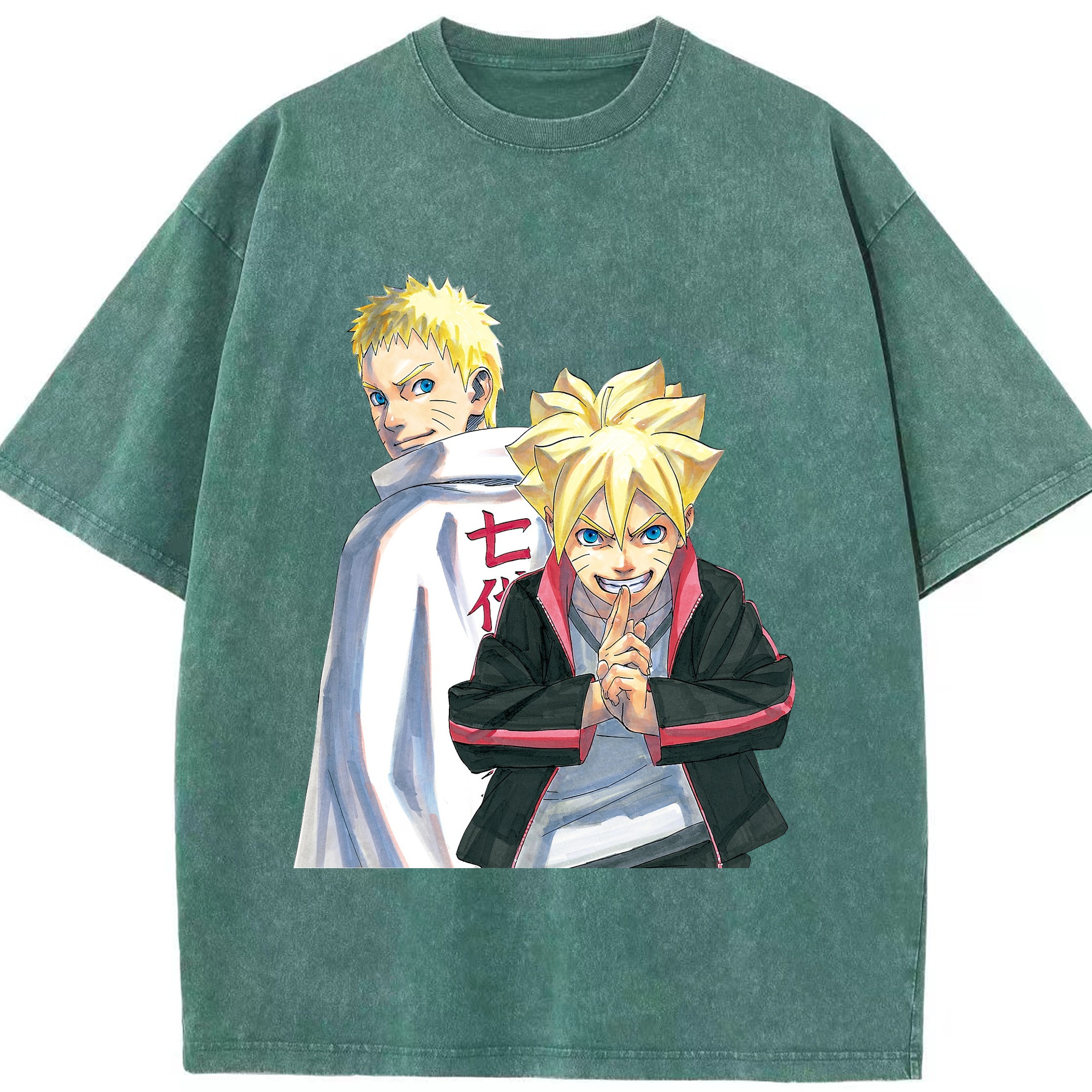 （画像用） NARUTO -ナルト- うずまき ボルト Uzumaki Boruto 綿100% ヴィンテージ風 半袖Tシャツ（フロントプリント）